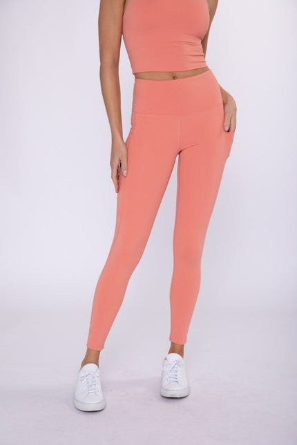 Essential Highwaist Leggings - Dusty Coral *Available in Curvy* by Sweetees