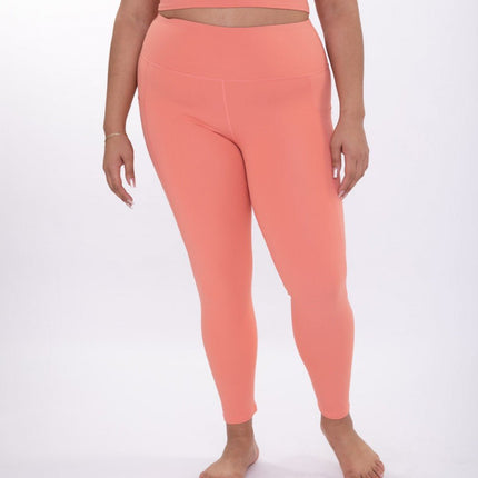 Essential Highwaist Leggings - Dusty Coral *Available in Curvy* by Sweetees