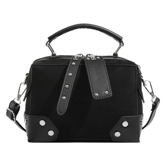 Leather and Suede Boho Shoulder Bag with Studs and Leather Detailing by Coco Charli