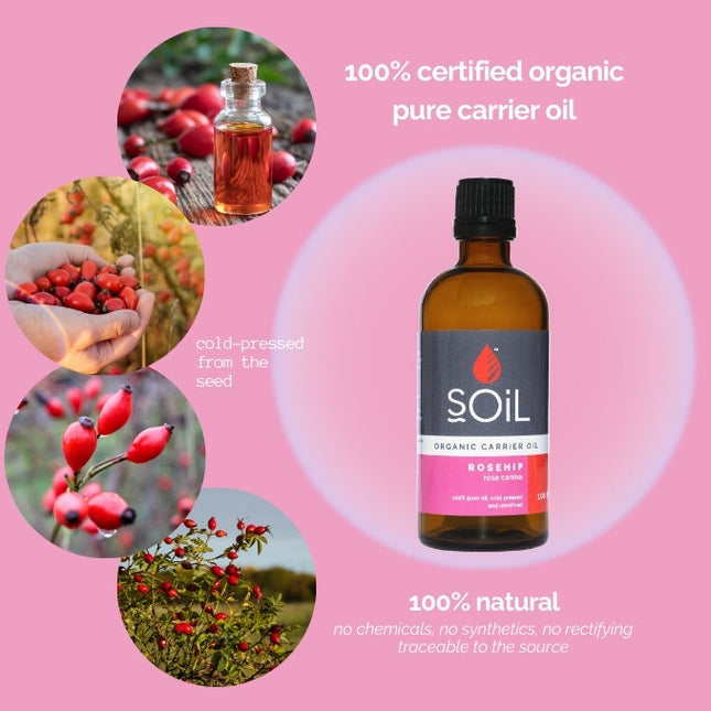 Organic Rosehip Oil (Rosa Canina)  30ml by SOiL Organic Aromatherapy and Skincare