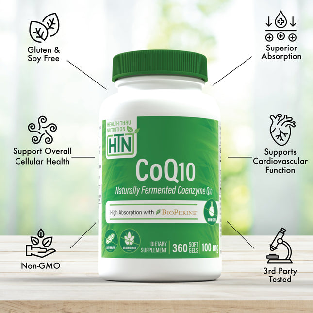 CoQ-10 100mg with BioPerine® by Health Thru Nutrition