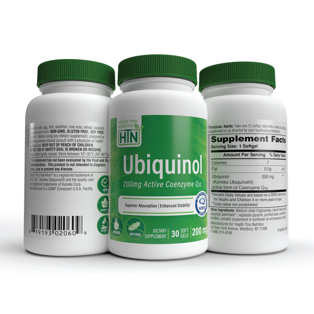 Ubiquinol CoQ10 (Kaneka®) 200mg by Health Thru Nutrition