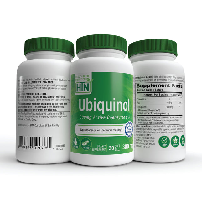 Ubiquinol CoQ10 (Kaneka®) 300mg by Health Thru Nutrition