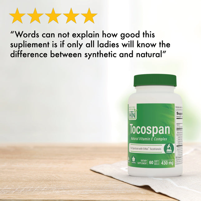 Tocospan® (w/ EVNol™) Full Spectrum Vitamin E Complex by Health Thru Nutrition