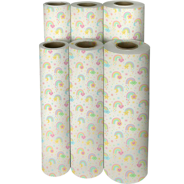 Rainbow Shower Baby Gift Wrap by Present Paper
