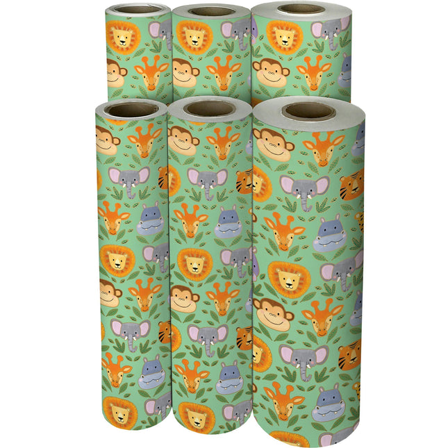 Jungle Animals Baby Gift Wrap by Present Paper