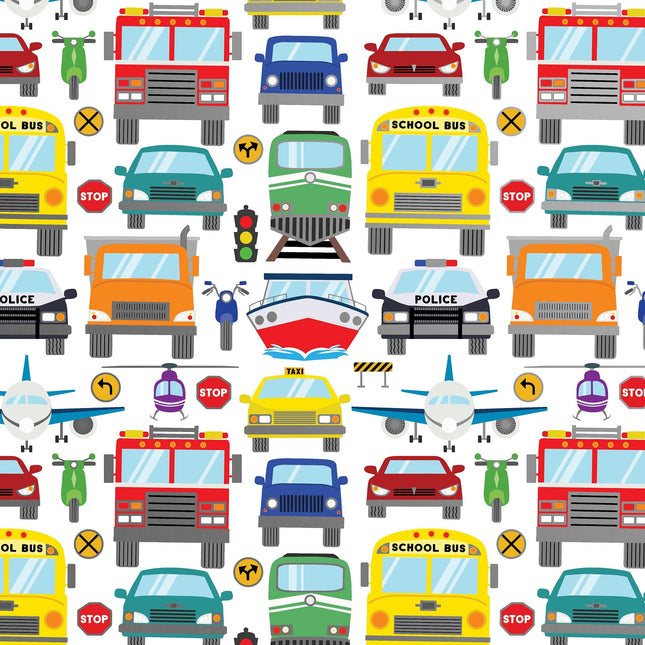 Traffic Jam Kid's Gift Wrap by Present Paper