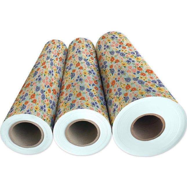 Golden Floral Gift Wrap by Present Paper