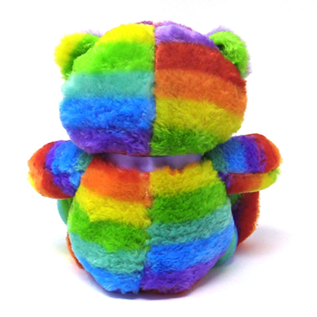 Rainbow Teddy Bear Plush Stuffed Animal Cuddly Soft 12 inch by The Noodley