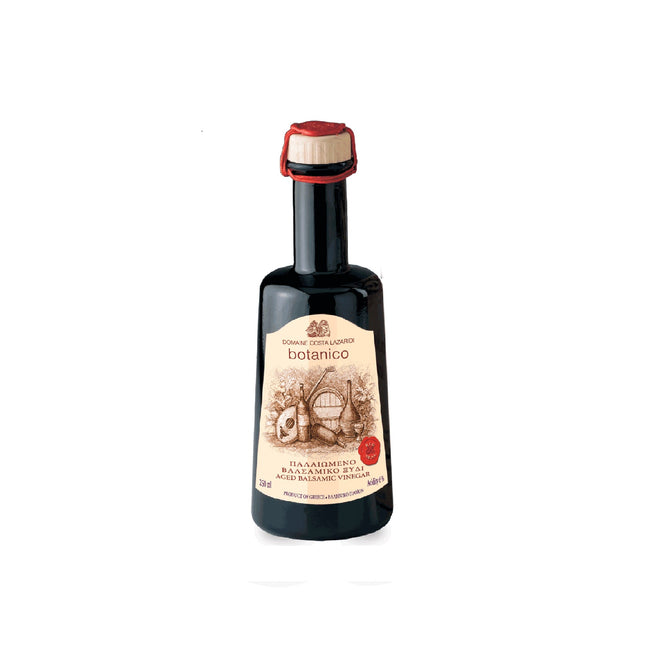 Organic Botanico Balsamic Vinegar - Aged 6 Years in Oak Barrels for Complex Aromas and Flavors - High in Antioxidants and Polyphenols,  8.45 fl oz by Alpha Omega Imports