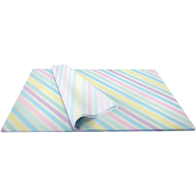 Pastel Stripe 20" x 30" Baby Gift Tissue Paper by Present Paper