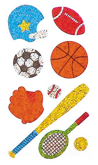 Bulk Roll Prismatic Stickers, Mini Sports (50 Repeats) by Present Paper
