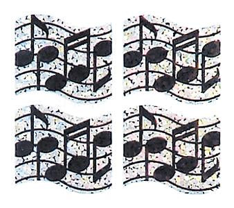 Bulk Roll Prismatic Stickers, Mini Music Staffs (100 Repeats) by Present Paper