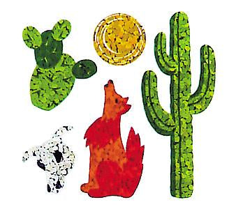 Bulk Roll Prismatic Stickers, Mini Coyote / Cactus (100 Repeats) by Present Paper