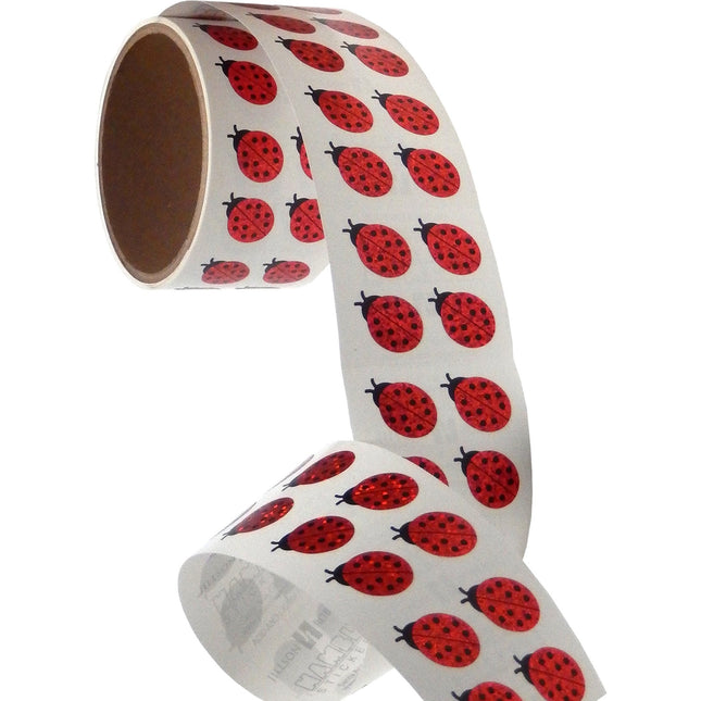 Bulk Roll Prismatic Stickers, Mini Lady Bugs (100 Repeats) by Present Paper