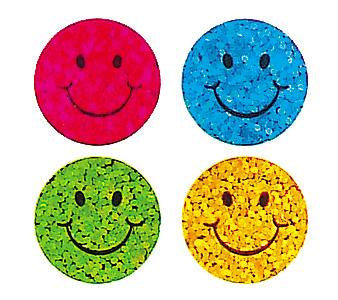 Bulk Roll Prismatic Stickers, Mini Happy Faces (100 Repeats) by Present Paper