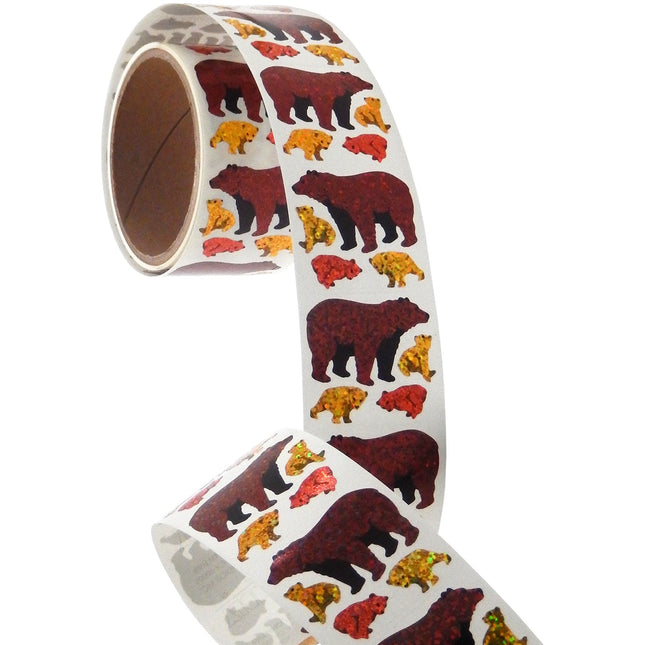 Bulk Roll Prismatic Stickers, Bears (100 Repeats) by Present Paper