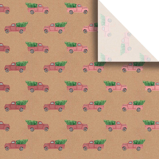 Red Pickup Truck 20" x 30" Christmas Gift Tissue Paper by Present Paper