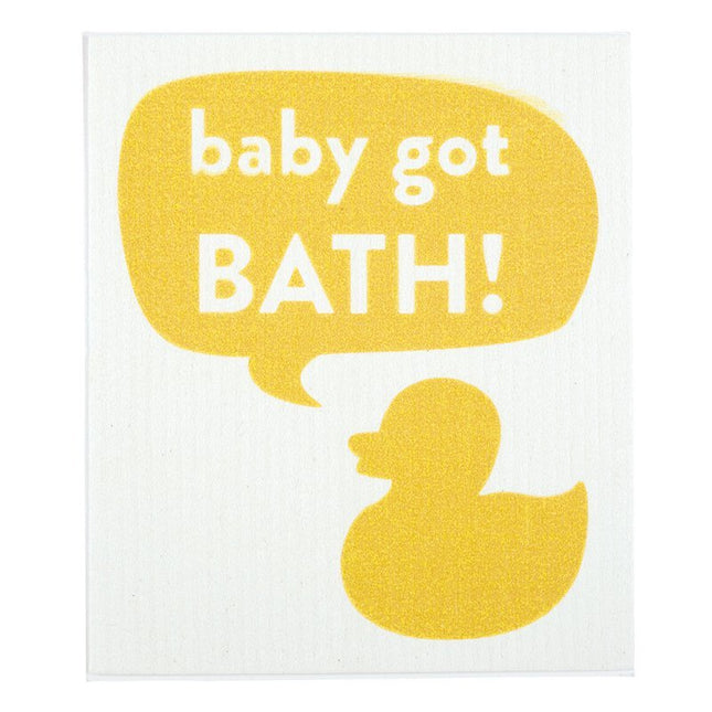 Baby Got Bath Baby Washcloth | 7.75" W x 7" H | Funny Compostable Infant Washcloth by The Bullish Store