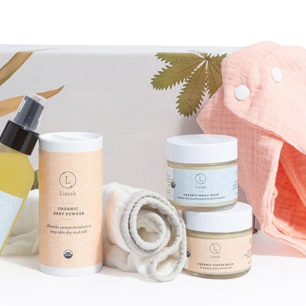 Organic full care new baby gift set - welcome little one! by Lizush
