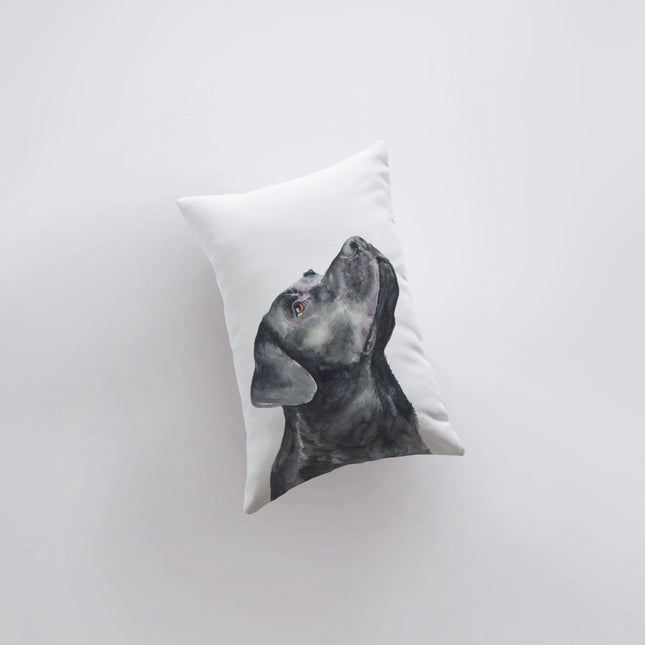 Black Lab | Watercolor Labrador Retriever | 12x18 | Pillow Cover | Dogs | Home Décor | Custom Dog Pillow | Dog Lover Gift | Dog Mom Gift by UniikPillows