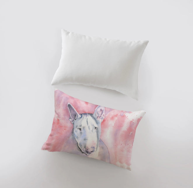 Bull Terrier | Watercolor Terrier | 18x12 | Pillow Cover | Dog | Home Decor | Custom Pillow | Bull Terrier | Dog Lover Gift | Dog Mom Gift by UniikPillows