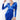 Royal Blue Velvet Side Slits With Rhinestone Trim V-neck Long Sleeve Cut-out Mini Dress by Balec Group
