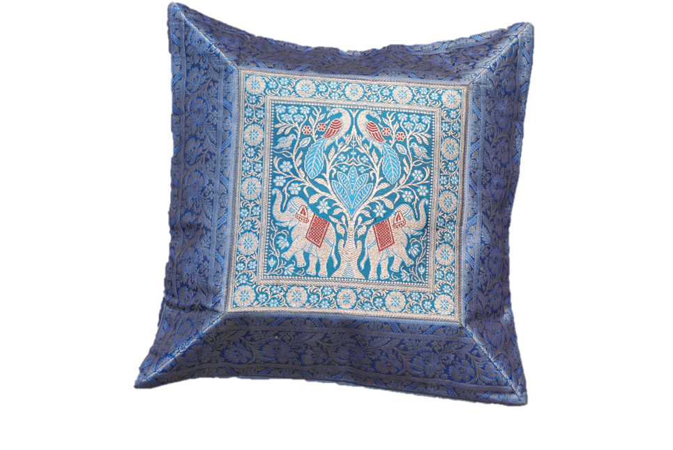 Brocade Silk decorative throw pillow case by OMSutra