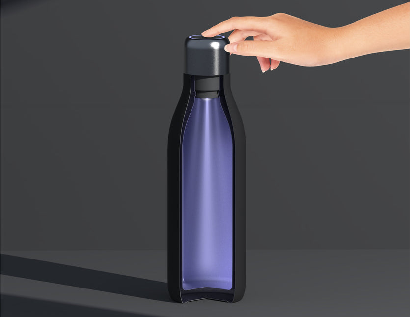 Black Uv Light Hydro Bottle by ASOBU®
