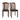Set of 2 Wood Kitchen Chairs with Faux Leather Upholstered Seat-Black