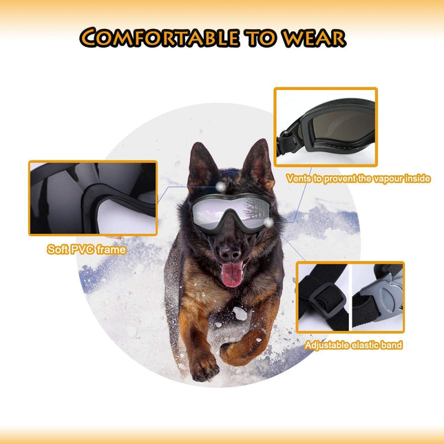 Dog Sunglasses/Goggles, Pet Glasses with Adjustable Strap for Medium or Large Dogs _mkpt44 by Js House