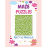 Maze Puzzles For 7-10 Year Olds: Large Print Fun Maze Activity Book For Kids With Solutions