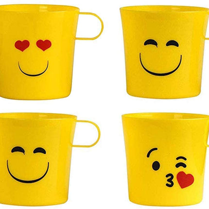 Plastic Emoji Unique Coffee Mugs Drinkware 9 oz 8 Pack by Hammont