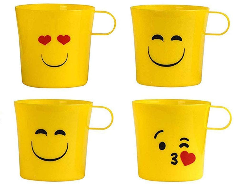 Plastic Emoji Unique Coffee Mugs Drinkware 9 oz 8 Pack by Hammont