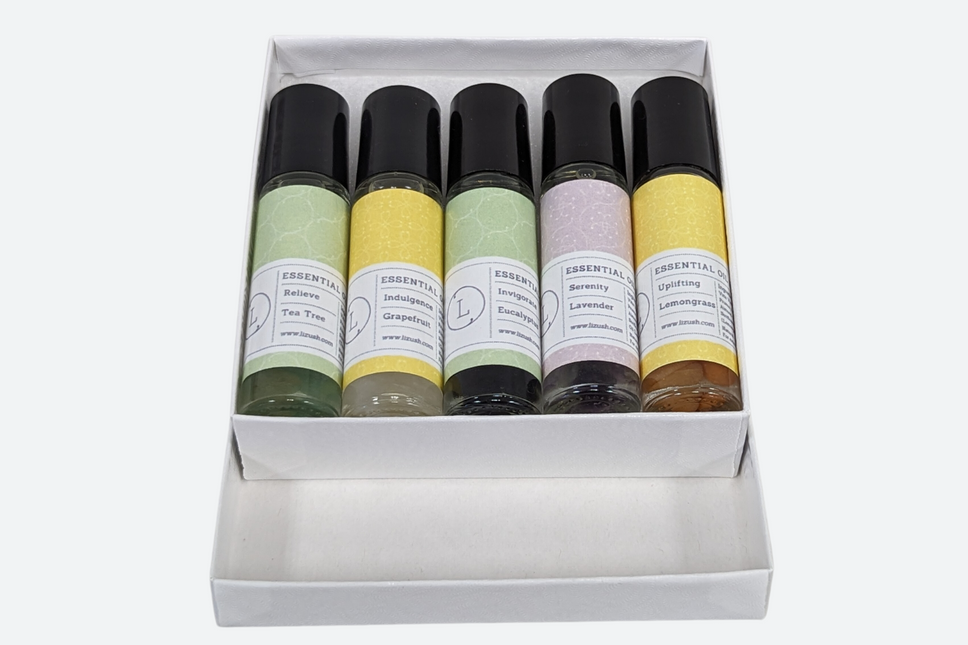 Set of Essential Oils Roll-On with Crystals by Lizush
