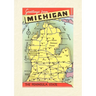 Vintage Lined Notebook Greetings from Michigan, Map