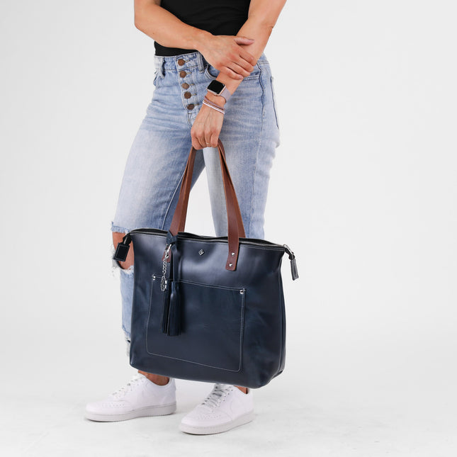 Zippered Deluxe Lifetime Tote by Lifetime Leather Co