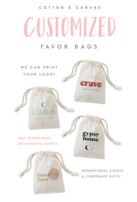 Custom Favor Bags by The Cotton & Canvas Co.