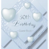 50th Birthday Guest Book: An Elegant Silver & White Frosted Heart Keepsake for a 50th Birthday - Square Hardcover Guest Sign-In Book with 105 Pages fo