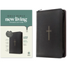 NLT Large Print Thinline Reference Zipper Bible, Filament Enabled (Leatherlike, Black Cross, Red Letter)