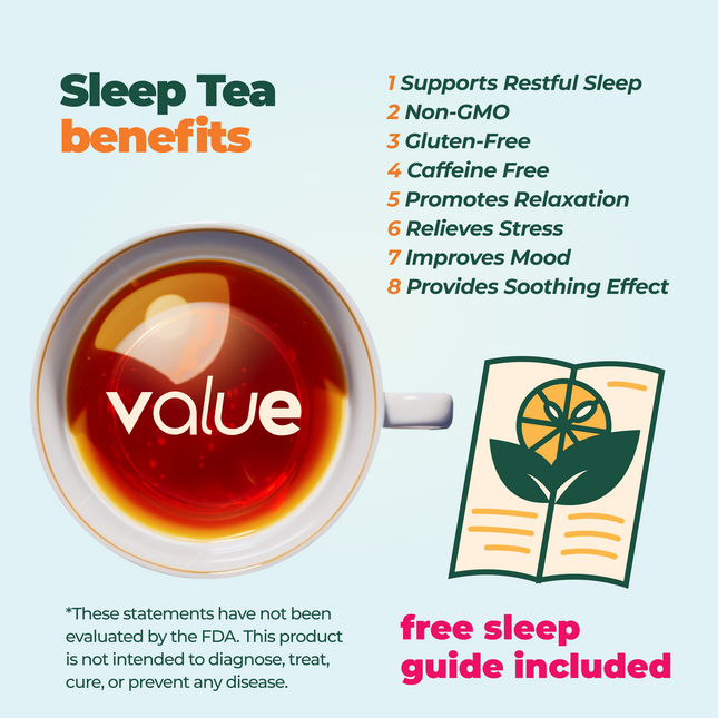 Herbal Sleep Tea with Sleep Guide, 60 bags by Aprika Life