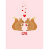 Squirrels Love Composition Notebook: College Ruled (7.44 X 9.69) Sweet Animals with Hearts Writing Book