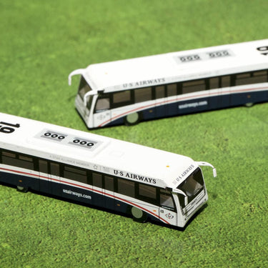 Cobus 3000 Passenger Bus White and Blue "US Airways Shuttle Bus" 2 Piece Set "Gemini 200" Series Diecast Models by GeminiJets