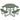 Green All Weather 8 Seater Picnic Table Umbrella Hole