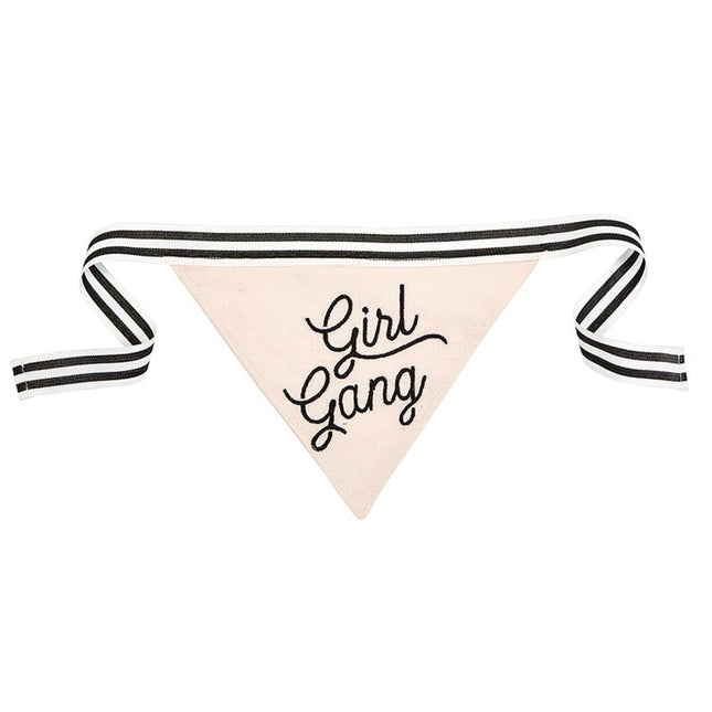Girl Gang Pink Pet Bandana | Embroidered Text by The Bullish Store