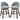 Set of 2 Swivel Bar Stools with Rubber Wood Legs and Padded Back-Gray
