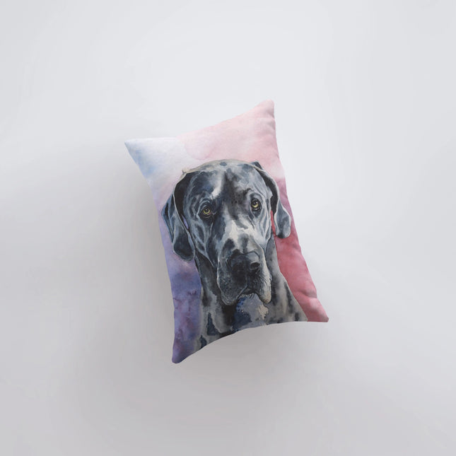 Great Dane Watercolor | 12x18 | Pillow Cover | Dogs | Home Decor | Custom Dog Pillow | Dog Mom | Great Dane | Room Decor | Throw Pillow by UniikPillows