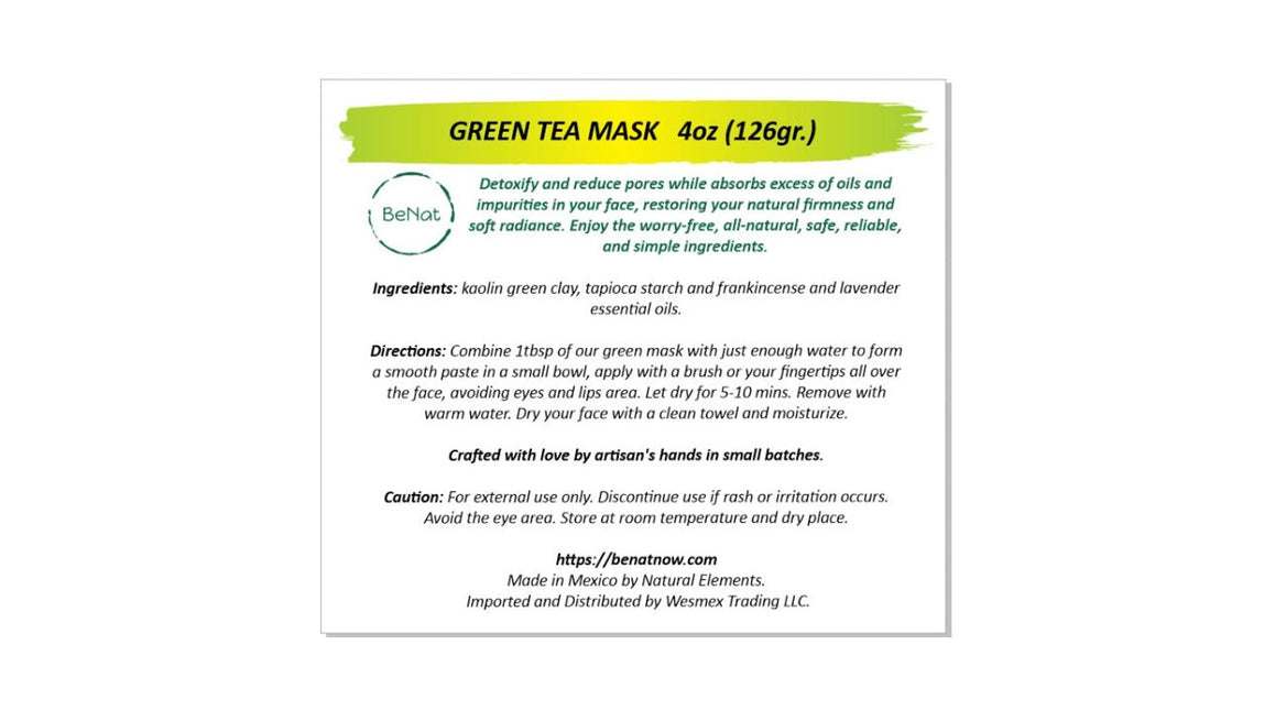 Green Clay Mask by BeNat