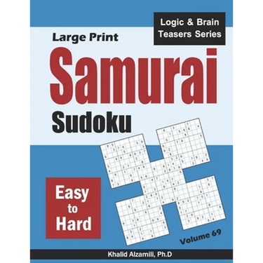 Large Print Samurai Sudoku: 500 Easy to Hard Sudoku Puzzles Overlapping into 100 Samurai Style