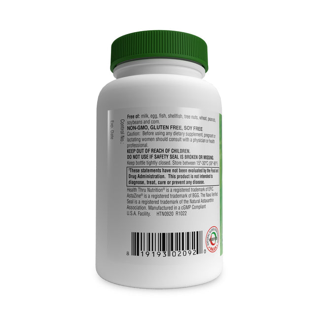 Astaxanthin 12mg as Natural Algae AstaZine® by Health Thru Nutrition